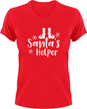 Load image into Gallery viewer, Santa&#39;s Helper T-Shirtchristmas, helper, Ladies, Mens, Santa, snow, Unisex
