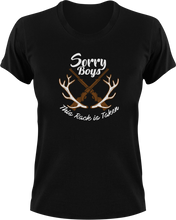 Load image into Gallery viewer, Sorry Boys This Rack Is Taken T-Shirtcouple, couples, hunt, hunter, hunting, Ladies, Mens, Unisex
