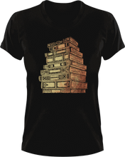 Load image into Gallery viewer, Stack of books T-Shirtbig books, books, Ladies, Mens, reading, Unisex, vintage
