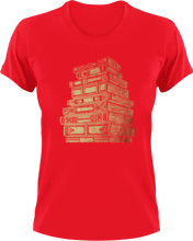 Load image into Gallery viewer, Stack of books T-Shirtbig books, books, Ladies, Mens, reading, Unisex, vintage
