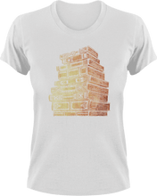 Load image into Gallery viewer, Stack of books T-Shirtbig books, books, Ladies, Mens, reading, Unisex, vintage
