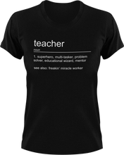 Load image into Gallery viewer, Teacher T-Shirtjob, Ladies, Mens, noun, school, teacher, Unisex
