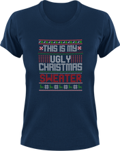 Load image into Gallery viewer, This Is My Ugly Christmas Sweater T-Shirtchristmas, elf, jokes, Ladies, Mens, snow, Unisex
