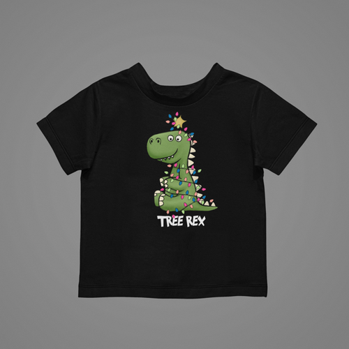 Tree Rex Kids T-Shirtanimal, animals, boy, christmas, Dinosaur, girl, kids, Merry Christmas, neice, nephew, rex, T-Rex