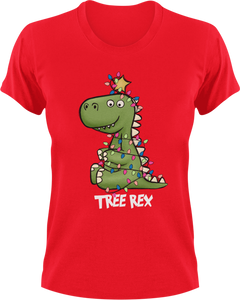 Tree Rex T-Shirtanimal, animals, christmas, Dinosaur, Ladies, Mens, rex, T-Rex, Unisex