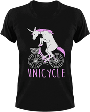 Load image into Gallery viewer, Unicycle T-Shirtbicycle, fantasy, Ladies, Mens, unicorn, Unicorns, Unisex
