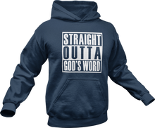 Load image into Gallery viewer, Straight Outta God&#39;s Word Hoodie in Navy
