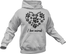 Load image into Gallery viewer, I love animals Hoodie
