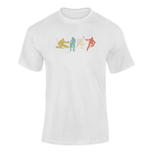 Load image into Gallery viewer, Vintage Hockey Player Silhouettes T-ShirtLadies, Mens, Unisex, Wolves Ice Hockey
