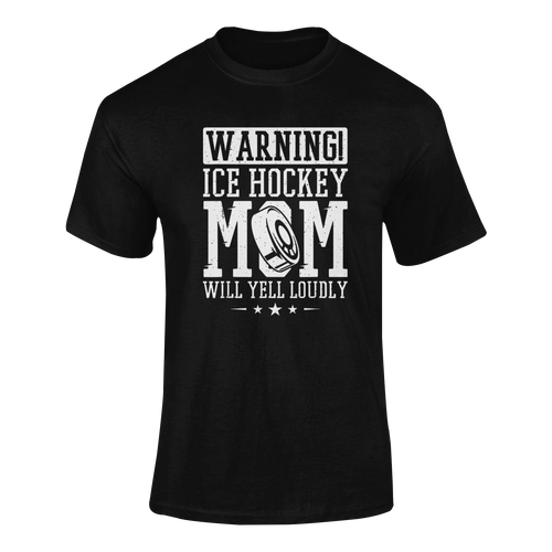 Warning! Ice Hockey Mom T-ShirtLadies, Mens, Unisex, Wolves Ice Hockey