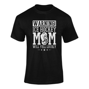 Warning! Ice Hockey Mom T-ShirtLadies, Mens, Unisex, Wolves Ice Hockey