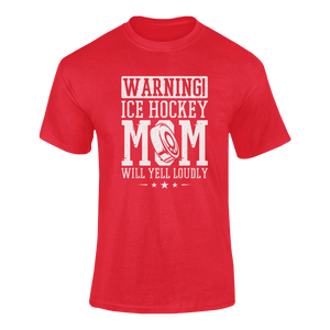 Warning! Ice Hockey Mom T-ShirtLadies, Mens, Unisex, Wolves Ice Hockey