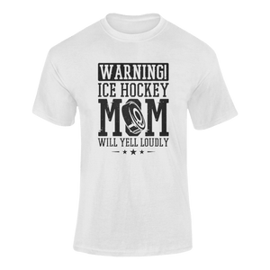 Warning! Ice Hockey Mom T-ShirtLadies, Mens, Unisex, Wolves Ice Hockey