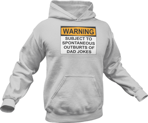 Warning subject to spontaneous outbursts of dad jokes printed on a grey melange Hoodie
