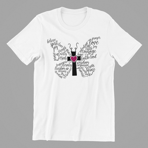 Words of Faith Butterfly Tshirt