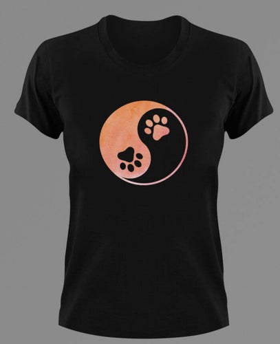 Ying-Yang Paw Prints T-Shirtanimals, cat, dog, Ladies, Mens, pets, Unisex
