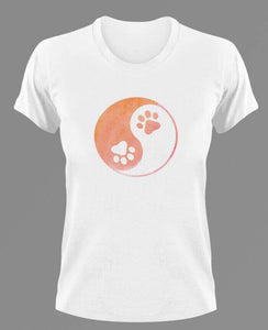 Ying-Yang Paw Prints T-Shirtanimals, cat, dog, Ladies, Mens, pets, Unisex