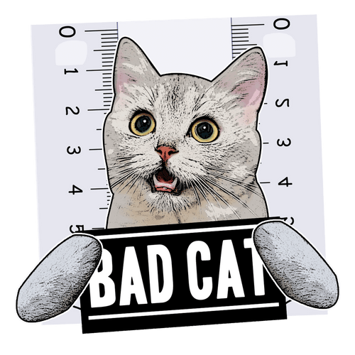 Bad Cat T-Shirtanimals, cat, Ladies, Mens, pets, Unisex