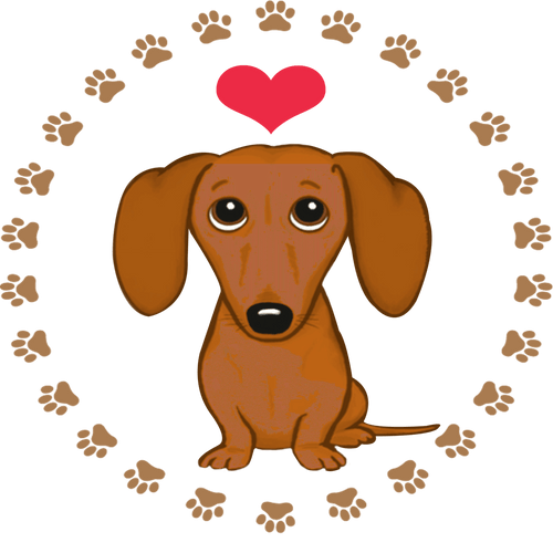 Dachshund Love T-shirtAdopt, animals, dog, hearts, Ladies, Mens, pets, Unisex