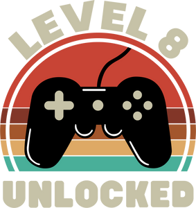 Level 8 unlocked Birthday T-shirtbirthday, boy, gamer, girl, kids, neice, nephew