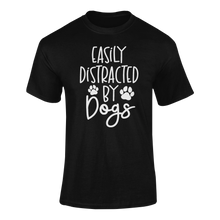 Load image into Gallery viewer, Easily Distracted by Dogs T-shirtbrother, bulldog, dog, dogs, family, girl, Ladies, Mens, Police Dog, sister, Unisex
