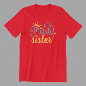 Big Sister Middle Sister Little Sister T-shirtfamily, funny, Ladies, mom, neice, sister