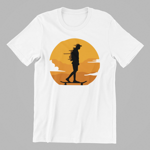 Skateboarder Against Sunset Tshirt