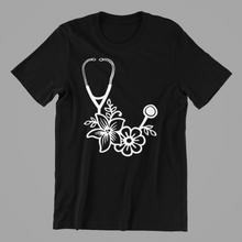 Load image into Gallery viewer, Stethoscope Flowers Tshirt
