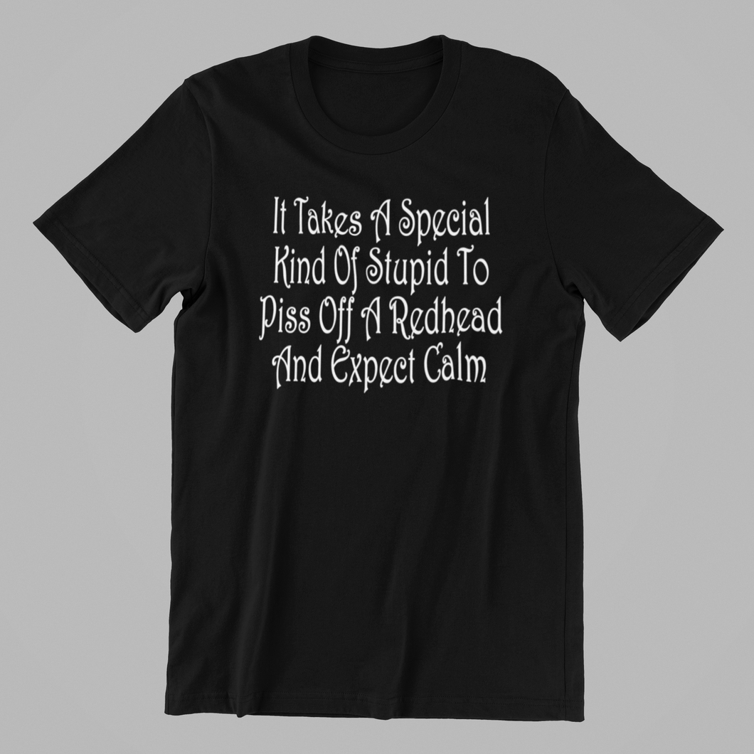 It takes a special kind of stupid to piss off a redhead and expect calm Tshirt