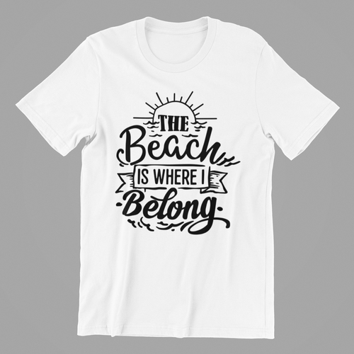 The Beach is where I belong T-shirtbeach, boy, brother, family, funny, kids, Ladies, Mens, sarcastic, sister, south africa, Unisex