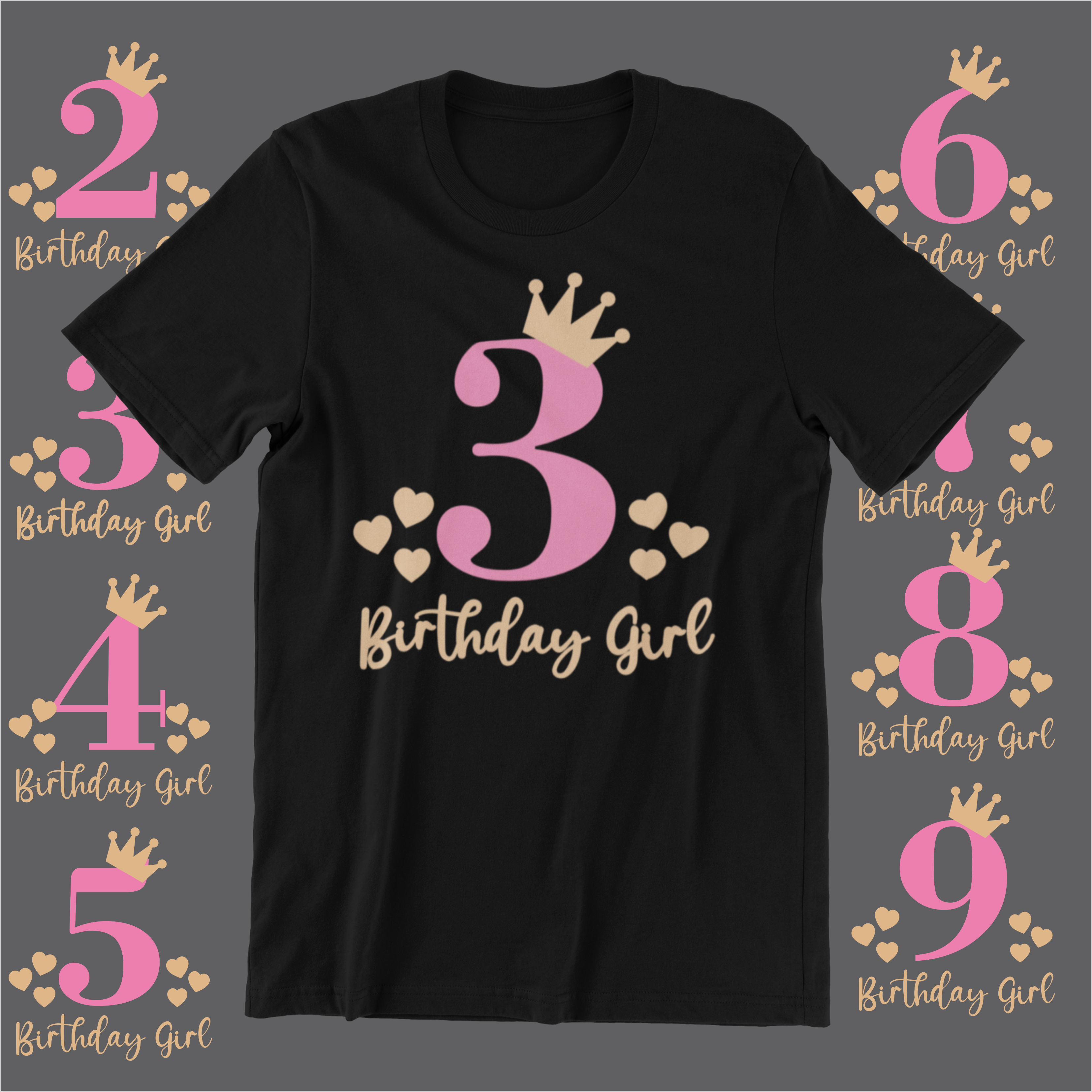 Birthday Girl Tshirt in Black