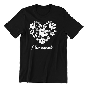I love animals T-shirtanimals, Butterfly, family, hearts, horse, Ladies, Mens, pets, Unisex