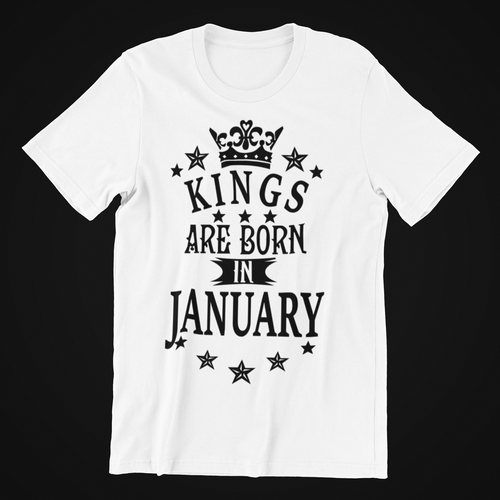Kings are Born in January Birthday T-shirtbirthday, boy, brother, dad, Mens, nephew, uncle, Unisex