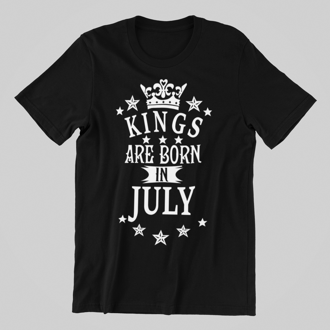Kings are Born in July Birthday T-shirtbirthday, boy, dad, family, Mens, nephew, uncle, Unisex